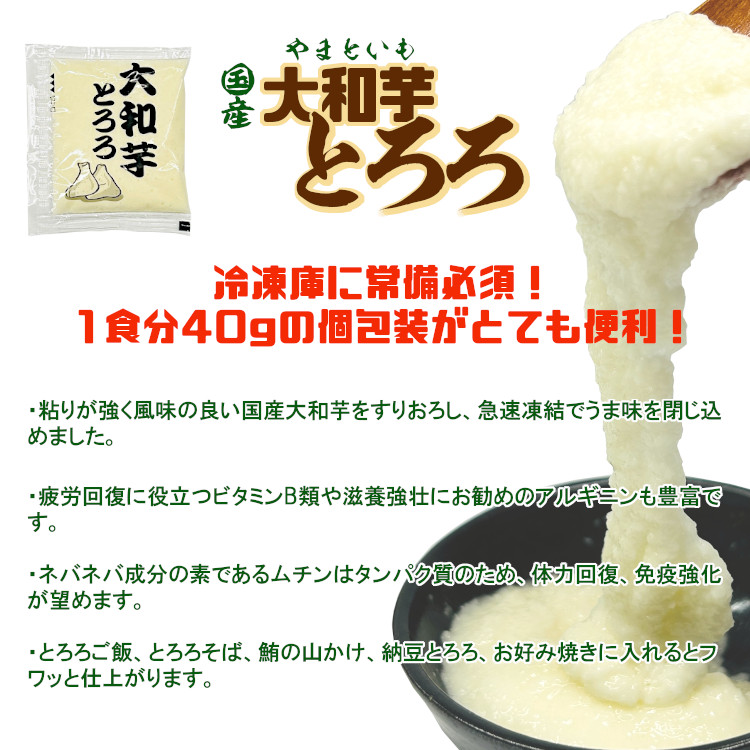 （冷凍）国産 大和芋とろろ 40g×20袋 / クール便 送料無料